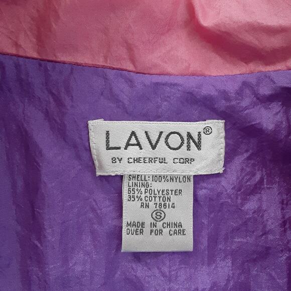 Vintage 1980s Purple Diamond Windbreaker Jacket Full Zip Oversized Track Suit - Picture 5 of 11